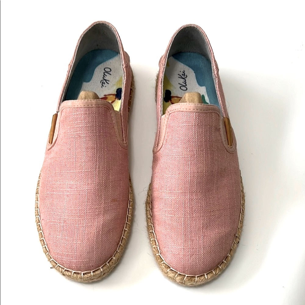 Olukai Rose Pink Slip-On Espadrilles, size 6.5
